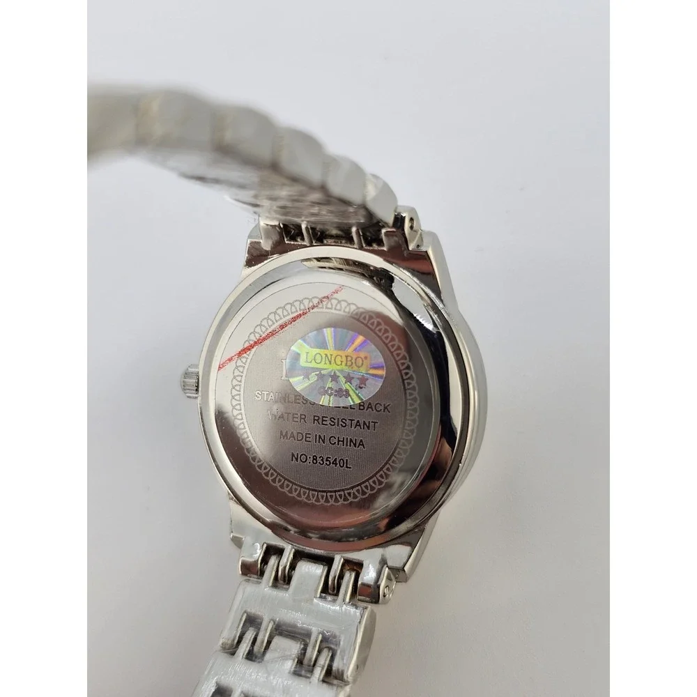 Women's Analog Watch 28MM Cream Dial Date Gold‎ Gray Bands 6.5